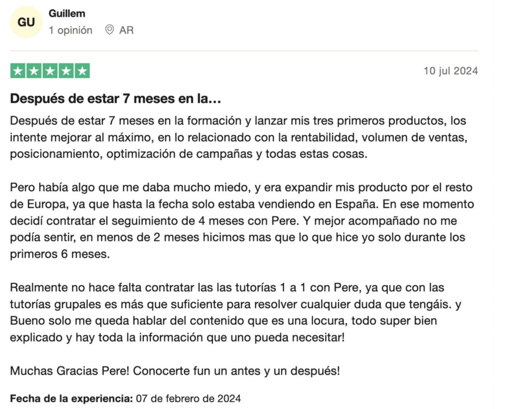 Opinion Amazon Master Guillem