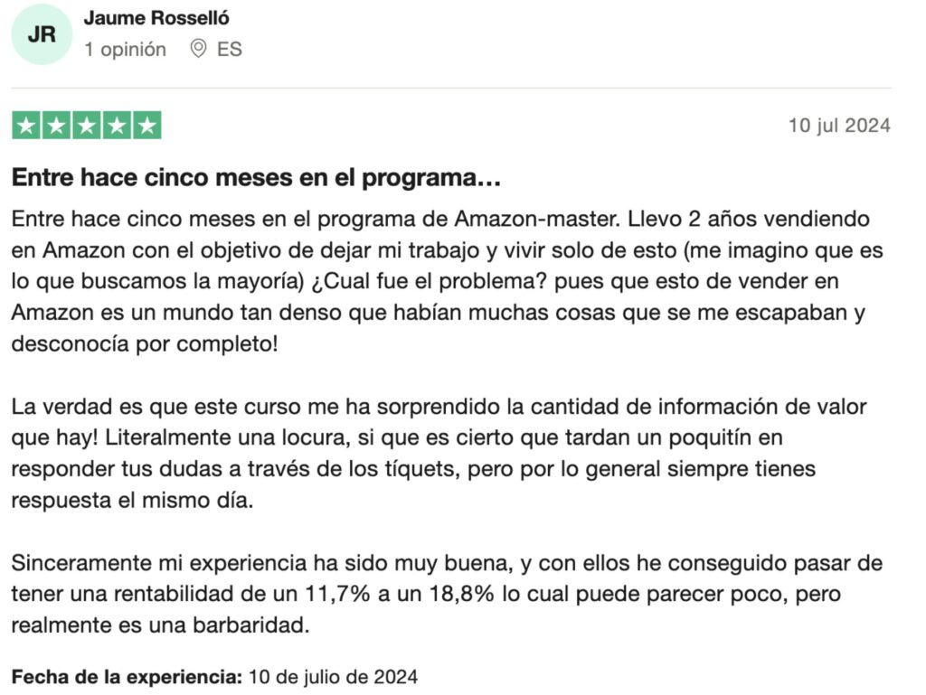 Opinion Amazon Master Jaume